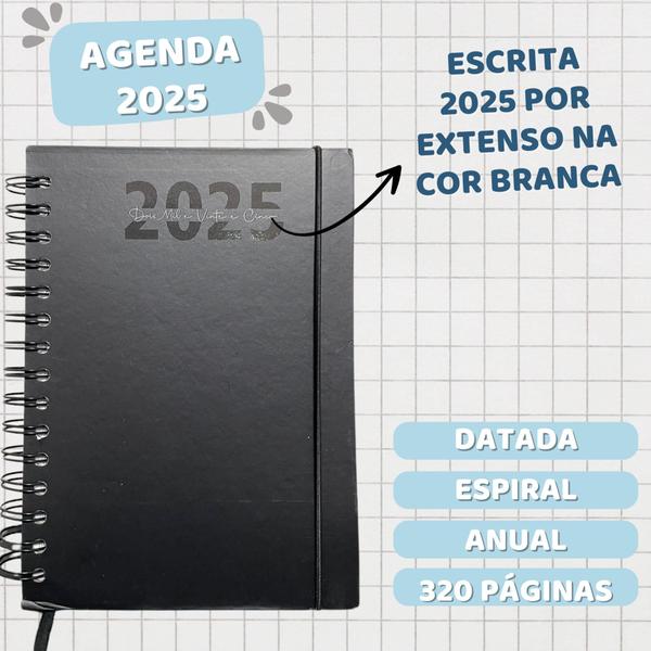 Imagem de Agenda Executiva  2025 Capa Dura Escrita Personalizada Anotações Organizador Pessoal de Horários