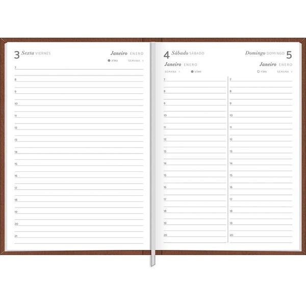Imagem de Agenda Executiva Torino Costurada Diária 2025 - Terracota - Tilibra