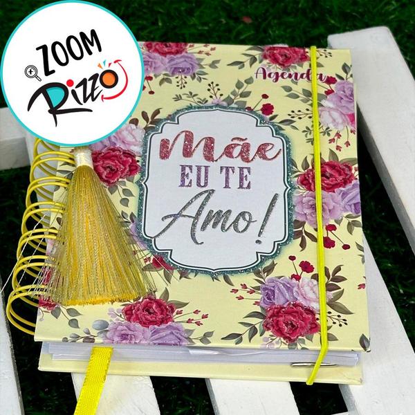 Imagem de Agenda Permanente Amarelo - Eu Te Amo - 160 Folhas - 13x15,1cm - 1 unidade - Rizzo