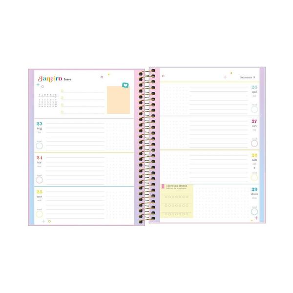 Imagem de Agenda Planner 2023 TILIBRA Happy Espiral 17,7 x 24 cm - Escolha a capa