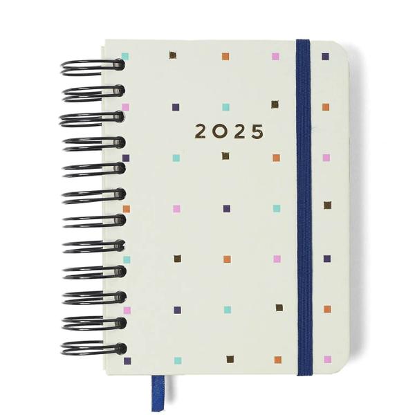 Imagem de Agenda Planner 2025 Bossa Nova Diária Wire-O 11,5x16cm Pontos Off White Cicero