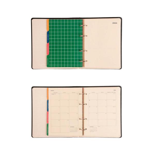 Imagem de Agenda Planner Argolado 2024 Astral Semanal Notas A5 Espaço Preto