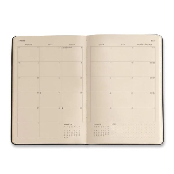 Imagem de Agenda planner cicero 2025 classica diaria  preta 14x21