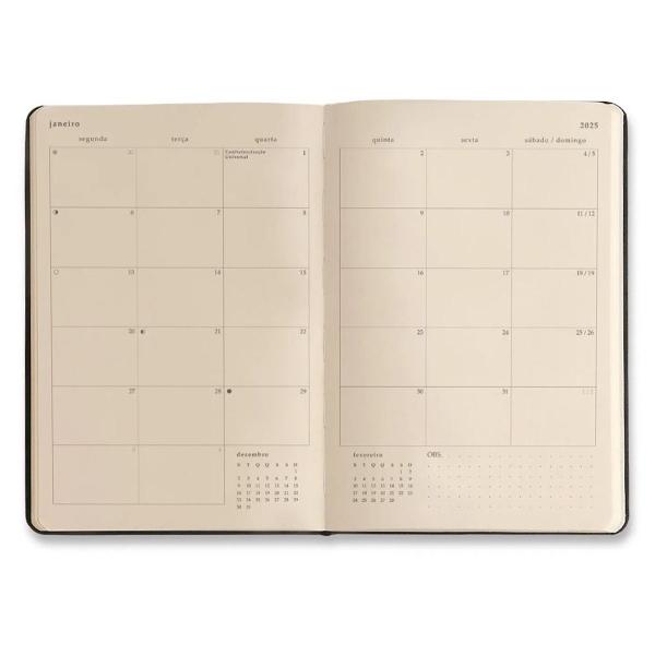 Imagem de Agenda Planner CÍCERO 2025 Semanal Datado 14x21cm Preto