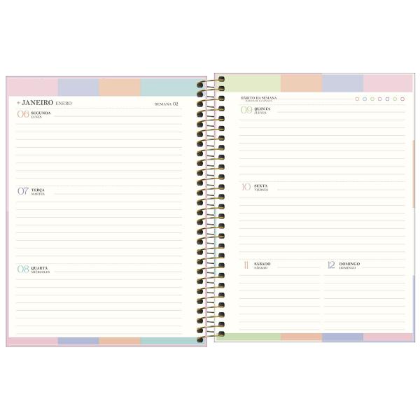 Imagem de Agenda Planner Espiral Happy 2025 Tilibra Papel 90g 17x24 cm