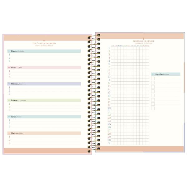 Imagem de Agenda Planner Espiral Happy 2025 Tilibra Papel 90g 17x24 cm