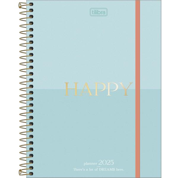 Imagem de Agenda Planner Espiral Happy 2025 Tilibra Papel 90g 17x24 cm