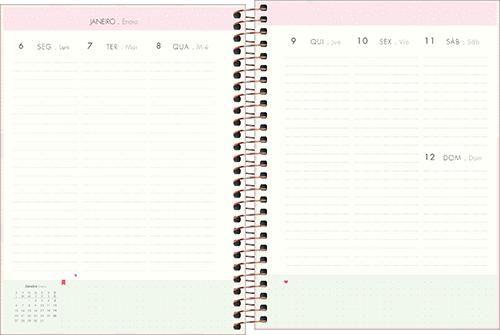 Imagem de Agenda Planner Espiral Soho M7 17,7 X 24 CM 90g 80 Folhas 2025