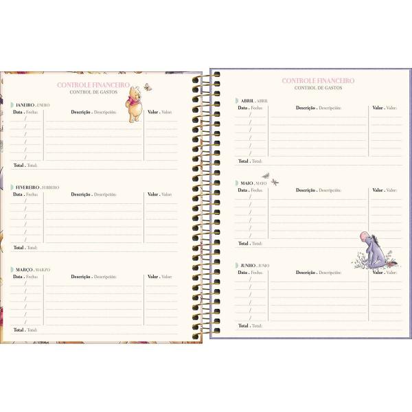 Imagem de Agenda Planner Espiral Ursinho Pooh 2025 Tilibra M7 17x24 Cm