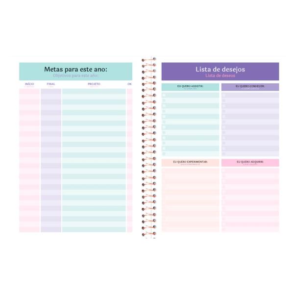 Imagem de Agenda Planner Permanente Shine Metálico Prata 177x240mm Foroni