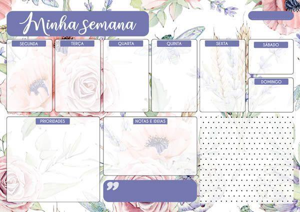 Imagem de Agenda Planner Semanal Flores 3 PL-003