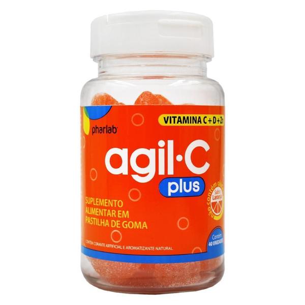 Agil-C Plus Sabor Laranja 40 Pastilhas De Goma - Pharlab Imagem de Agil-C Plus Sabor Laranja 40 Pastilhas De Goma