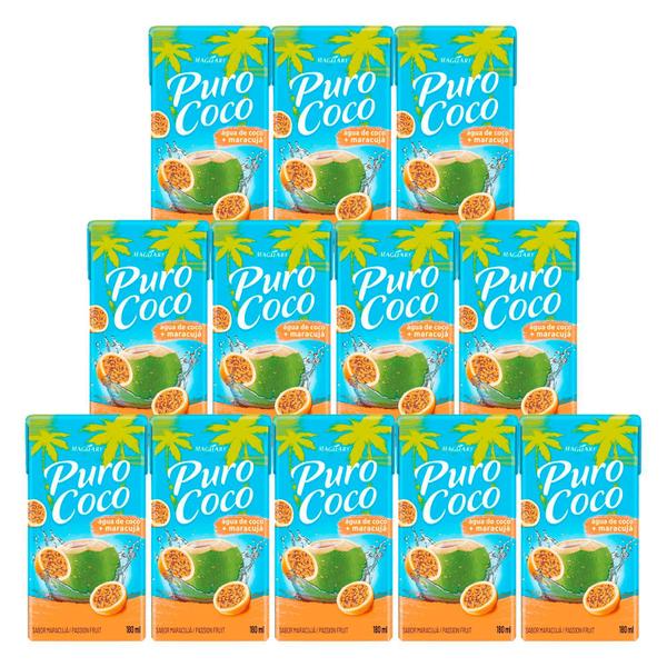 Imagem de Água de Coco Puro Coco Maracujá Maguary 180ml 12 Unidades