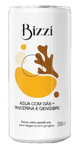 Imagem de Água Gaseificada Tangerina com Gengibre Sem Açúcar Bizzi 269ml