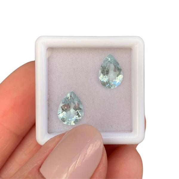 Imagem de Água Marinha Gota Par 2,74ct