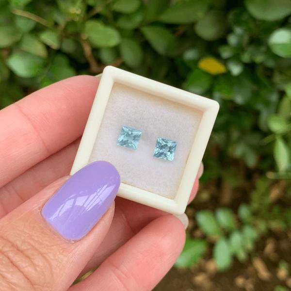 Imagem de Água Marinha Princess Par 1,38ct