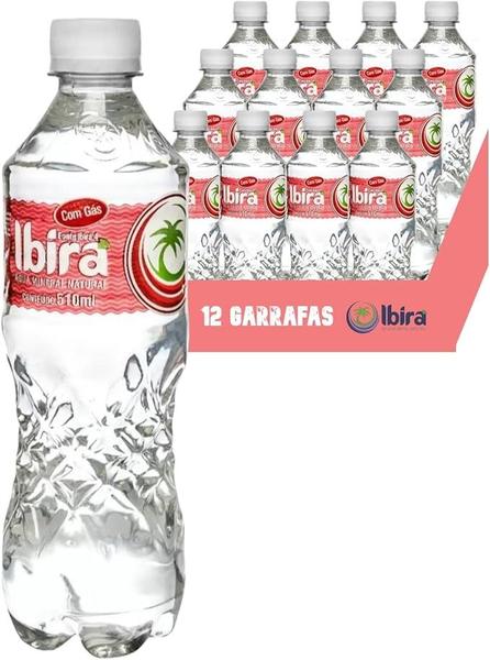 Água mineral ibira com gás 510ml pack c/12unid Imagem de Água mineral ibira com gás 510ml pack c/12unid