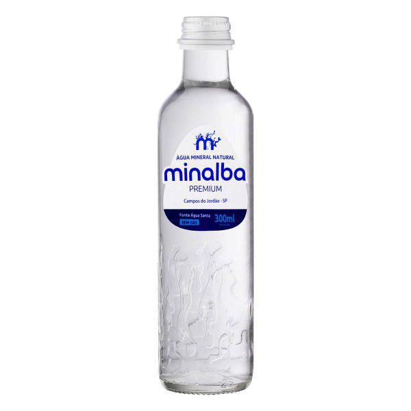 Imagem de Água Mineral Natural Premium Sem Gás em Vidro MINALBA 300ml