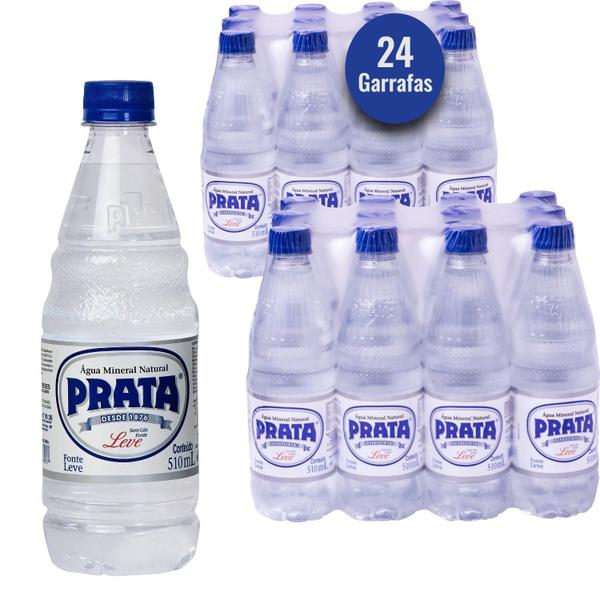 Imagem de Água Mineral Prata Natural Leve S/ Gás 510Ml (24 Unidades)