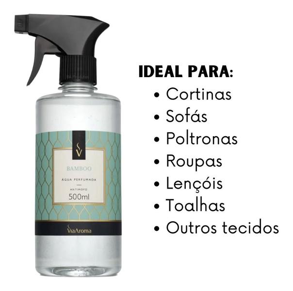 Imagem de Água Perfumada 500ml Via Aroma Para Roupas Tecidos Lençol Mais Vendidos