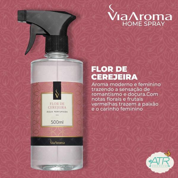 Água Perfumada Aromatizador Via Aroma Flor De Cerejeira500Ml - Atr Essencias Imagem de Água Perfumada Aromatizador Via Aroma Flor De Cerejeira500Ml