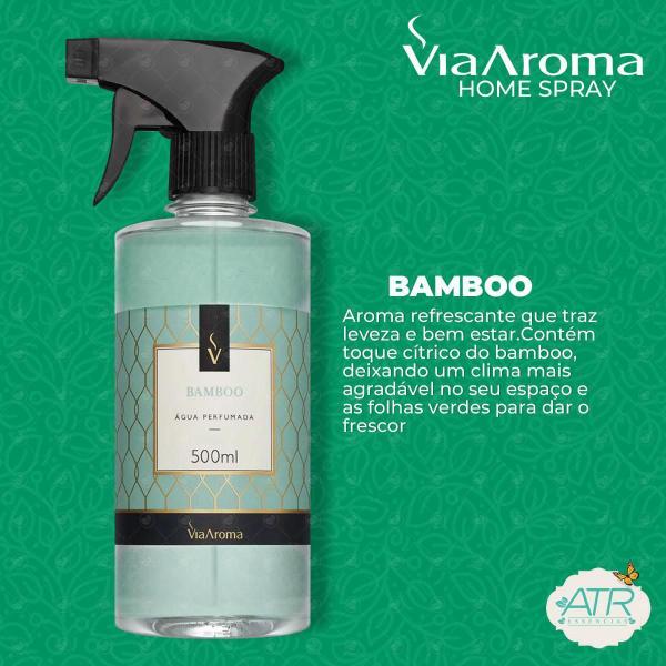 Água Perfumada E Aromatizador Tecido Via Aroma Bambu 500Ml - Atr Essencias Imagem de Água Perfumada E Aromatizador Tecido Via Aroma Bambu 500Ml