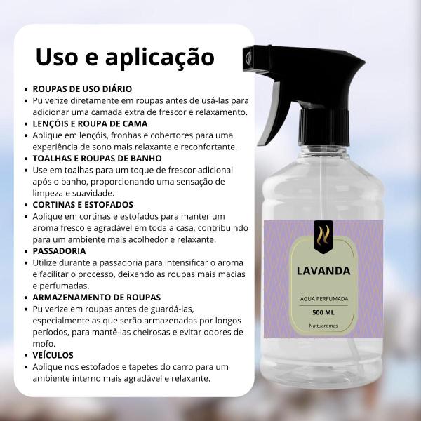 Imagem de Água Perfumada P/ Roupas Tecidos Ambiente 500ml Nattuaromas