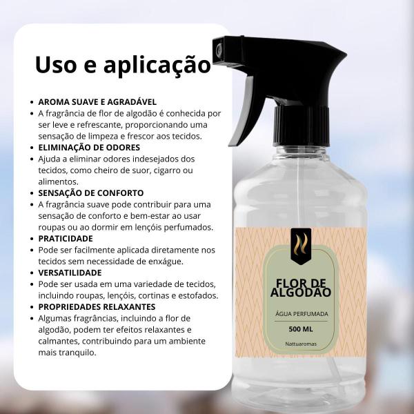 Imagem de Água Perfumada Roupas Tecidos Ambiente 500Ml Nattuaromas