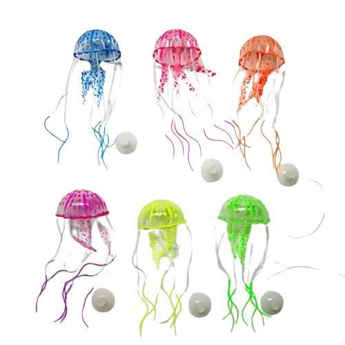 Imagem de Água Viva Medusa fluorescente Enfeite Silicone aquário