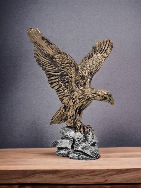 Águia Ave Rapina Poder Estátua Imagem De Resina Na Base 34cm - M3 Decoração Imagem de Águia Ave Rapina Poder Estátua Imagem De Resina Na Base 34cm