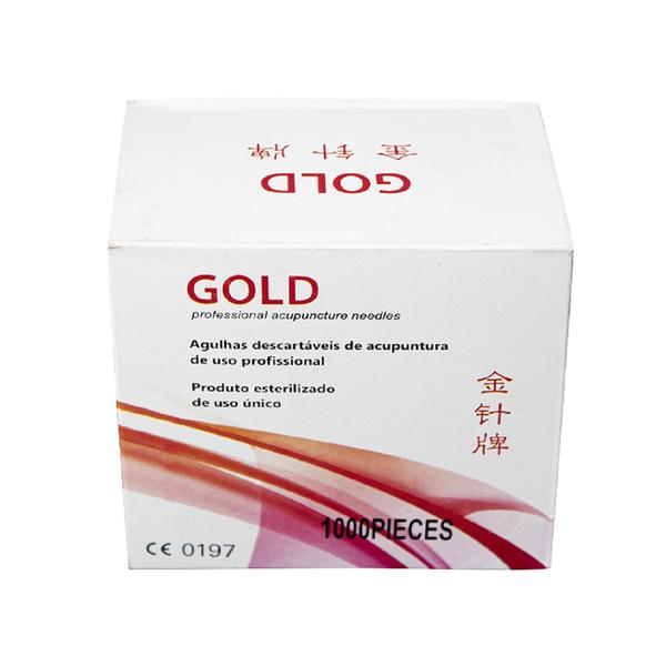 Imagem de Agulha Acupuntura 25x75mm Cx 1000 Un Pcte - Gold