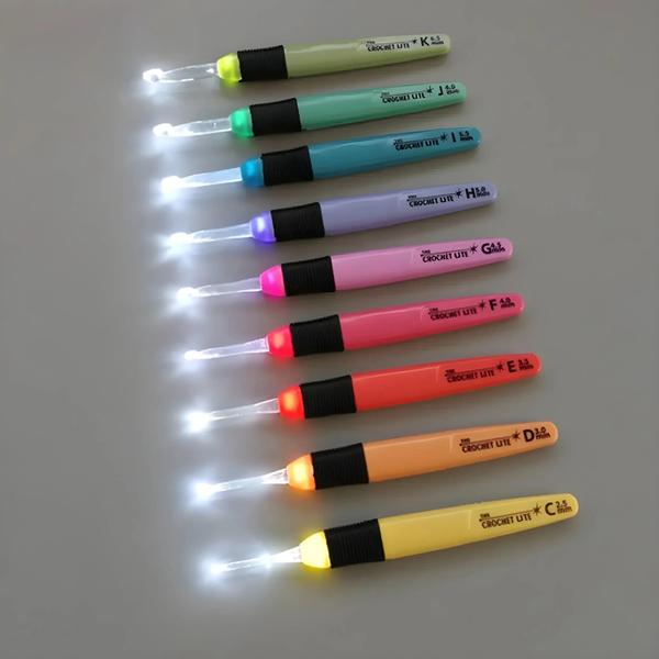 Imagem de Agulha de Crochê com Luz LED - Ferramenta de Tricô DIY - 2,5 a 6,5mm