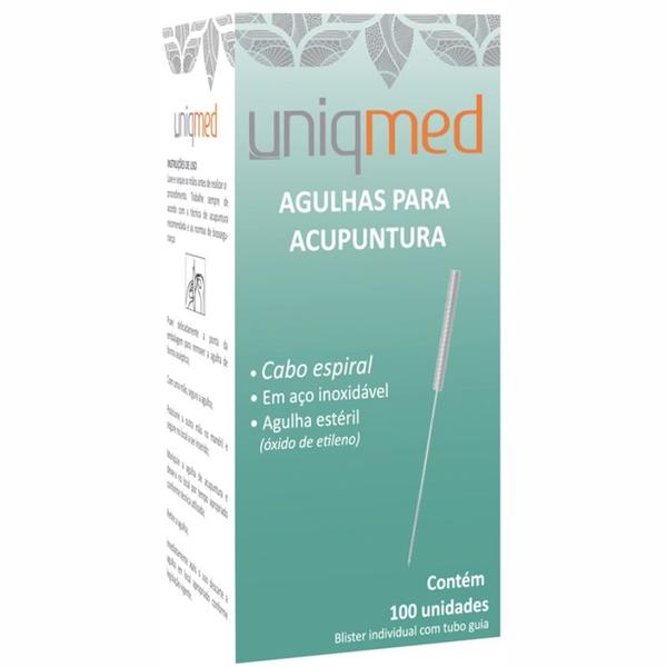 Imagem de Agulha para Acupuntura 0,30x75mm Caixa com 100 Unidades Uniqmed