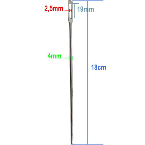 Imagem de Agulha Passar Fita Passador Cordão Puxar Elástico 18cm