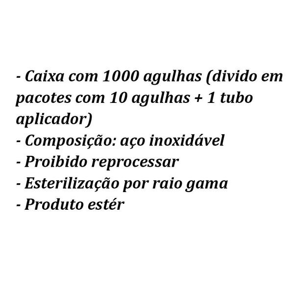 Imagem de Agulha Sistêmica para Acupuntura Em Aço Inox. C/1000 UN. TONY