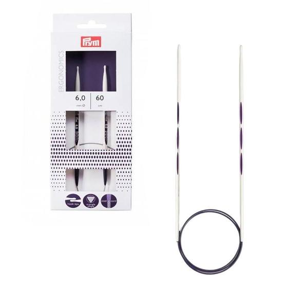 Agulhas Circulares Ergonômicas Para Tricô Prym 6.00Mm 60Cm Imagem de Agulhas Circulares Ergonômicas Para Tricô Prym 6.00Mm 60Cm
