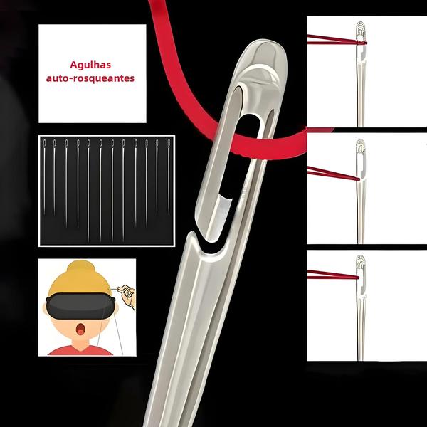 Imagem de Agulhas de Costura Cegas Automáticas para Idosos - Kit com 30 Peças em Aço Inoxidável