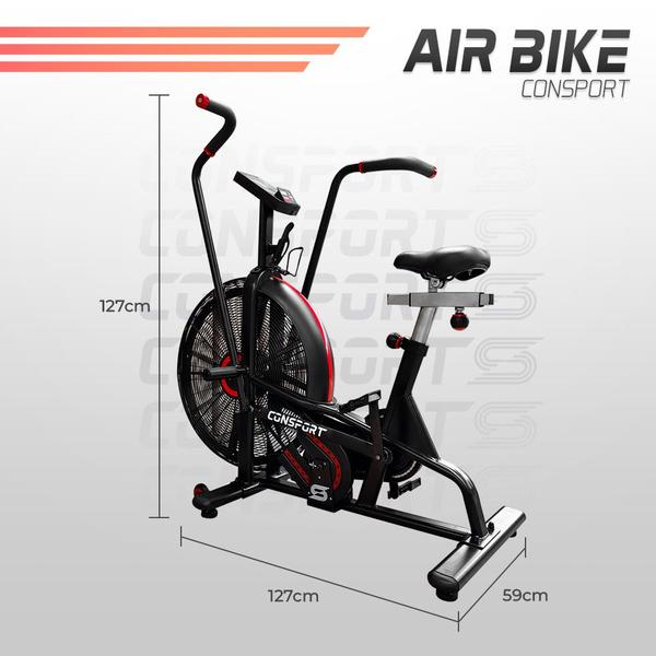 Imagem de Air Bike Bicicleta Ergométrica Profissional Silenciosa Treino em Casa Academia Funcional Fitness Consport 