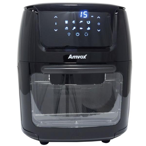 Imagem de Air Fryer 12 Litros 110V Fritadeira Elétrica Sem Óleo Forno 1700W Painel Digital Preta Amvox Arf1222