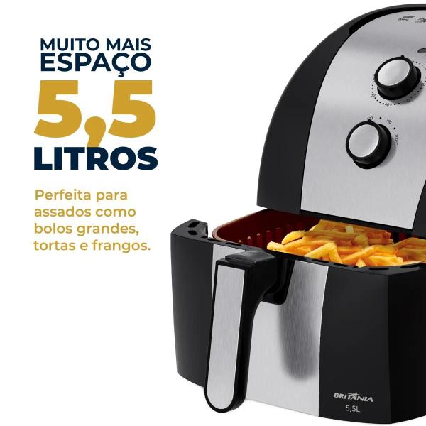 Imagem de Air Fryer Britânia 5,5L Antiaderente Nova Geração1500W 110V