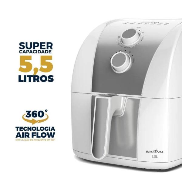 Imagem de Air Fryer Britânia 5,5L Antiaderente Redstone 1500W 110V