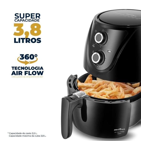 Imagem de Air Fryer Britânia Bella Cuccina 3,8L 1500W Sem Óleo BCFR04