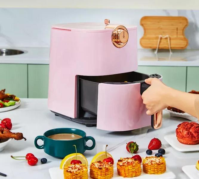 Imagem de Air Fryer Elétrica Rosa Design Premium Italiano 220v