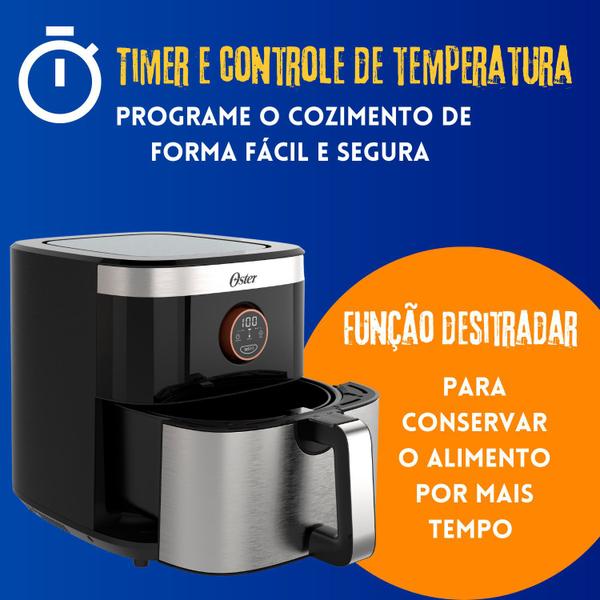 Imagem de Air Fryer Fritadeira Eletrica Sem Oleo Com Timer Cesto Antiaderente Antiderrapante Forno 4,8L