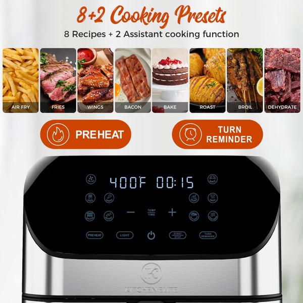 Imagem de Air Fryer Kitchen Elite 8L com janela, 8 predefinições, 3 características