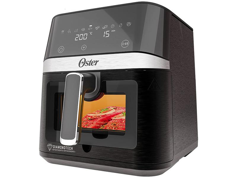 Air Fryer Oster DiamondTech Preto e Prata com Timer 6L Air Fryer Oster DiamondTech Preto e Prata com Timer 6L
