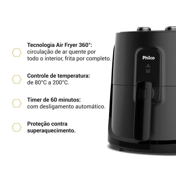 Imagem de Air Fryer Philco 5,5L Cesto Quadrado 1500W PAF55A