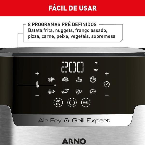 Imagem de Airfry Arno Air Plus Expert e Grill Digital 4,2L Inox UFE2