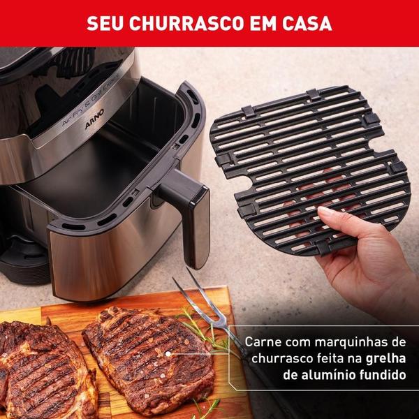 Imagem de Airfry Arno Air Plus Expert e Grill Digital 4,2L Inox UFE2