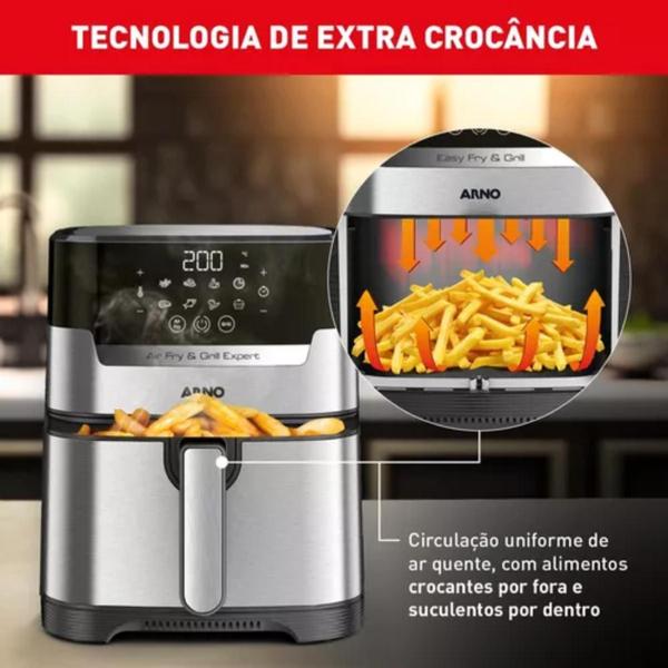 Imagem de Airfryer Air Plus Expert e Grill Digital 4,2L Inox 110V ARNO